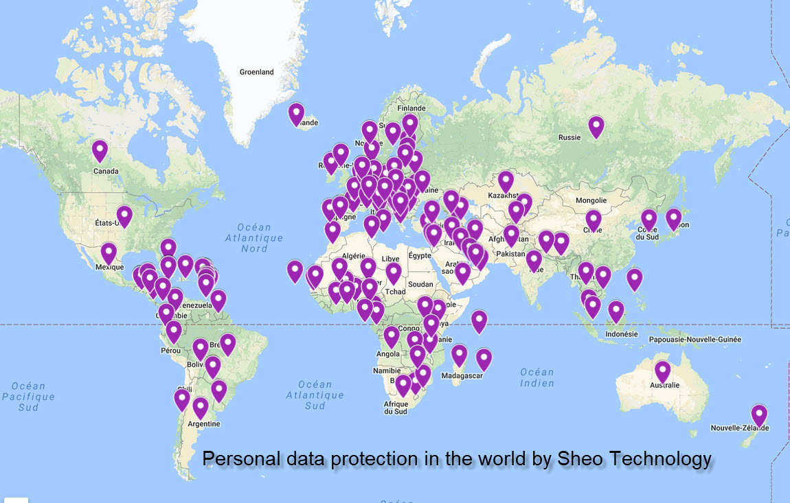 Map of data protection in the world